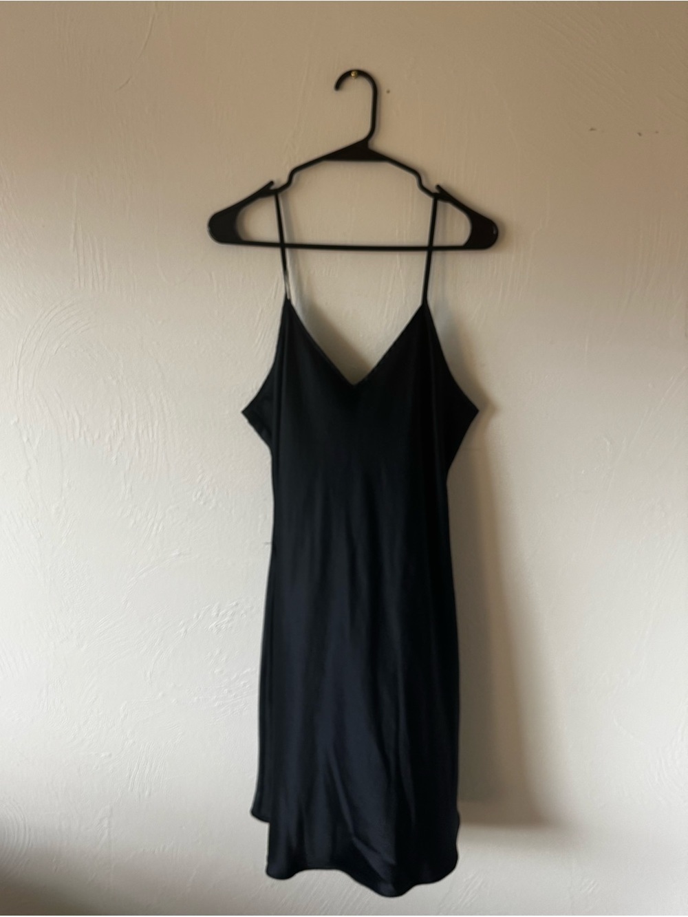 Quince Black Spaghetti-Strap Mini Slip Dress